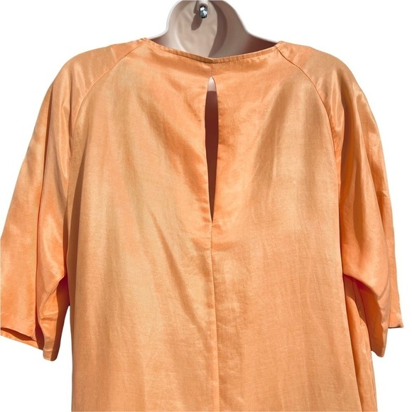 WON HUNDRED shift dress short sleeve melon orange keyhole back modesense - Picture 4 of 7